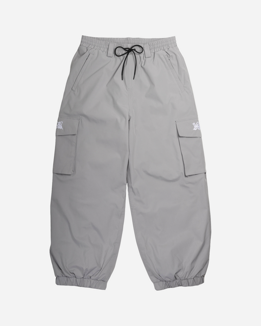 Grey baggy snowpants front view